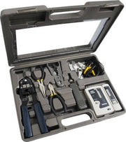 S-TEK 18 Pieces Networking Tool Kit, Anti-Static/Anti Shock Wrist Band, UTP/STP Strips & Cuts Tool, 4 1/2″ Side Cutter, 5” Long Nose Pliers, RJ45 Modular Crimping Tool | 773332