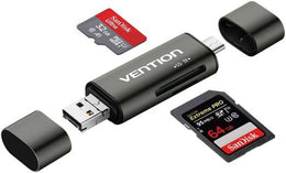 Vention USB2.0 Multi-function Card Reader, TF High Speed Type-C OTG, Connectors:6.5mm TS Plug Male, 6.35mm 1/4