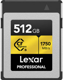 Lexar Professional 512GB CFexpress Type B Memory Card Gold Series Up to 1750MB/s Read