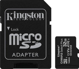 Kingston Memory Card 32GB microSD HC Canvas Select Plus 100MB/s Read A1 Class10 UHS-I | SDCS2/32GB