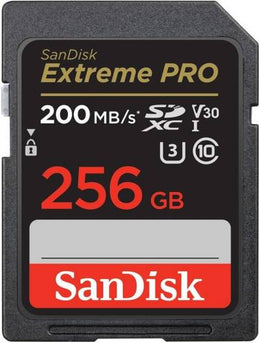 SanDisk 256GB Extreme PRO UHS-I SDXC Memory Card, Max Read Speed 200 MB/s, Max Write Speed 140 MB/s, UHS-I, V30, U3, Class 10, Records FHD, 3D & 4K Video | SDSDXXD-256G-GN4IN