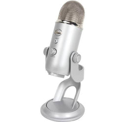 Logitech Blue Yeti USB Microphone, 120 dB Sensitivity, Corded USB, For Podcasting / Streaming / ASMR & More, Broadcast Quality 48 kHz / 16-Bit Audio, Silver | 988-000238
