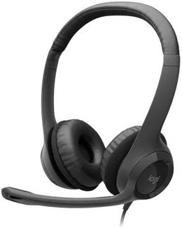 Logitech H390 Wired Headset for PC/Laptop, Stereo Headphones with Noise Cancelling Microphone, USB Type-A Interface, In-Line Controls, Works with Chromebook - Black | 981-000406