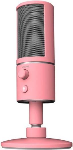 Razer Seiren X Quartz , Compact USB Condenser Microphone, Built-in Shock Absorber, Supercardioid Recording Pattern for Diffuser and Streamer, Pink | RZ19-02290300-R3M1