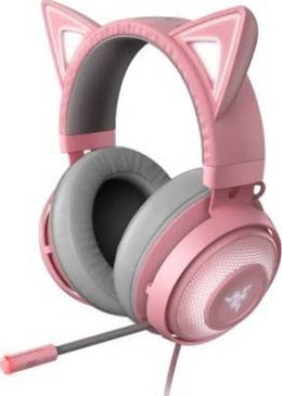Razer Kraken Kitty RGB USB Gaming Headset: THX 7.1 Spatial Surround Sound - Chroma RGB Lighting - Retractable Active Noise Cancelling Mic - Pink | RZ04-02980200-R3M1
