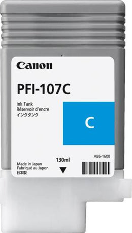 Genuine Cyan Canon PFI-107C Ink Cartridge | 6706B001AA