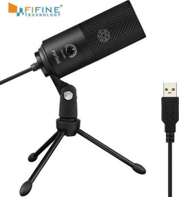 Fifine Metal USB Condenser Recording Microphone for Laptop MAC Or Windows Cardioid Studio Recording Vocals Voice Over, YouTube - Black | 1068-1