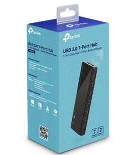 Tp-Link UH720 USB 3.0 7-Port Hub, 7-Port Data Hub And 2-Port Smart Charger, 7 USB 3.0 Standard A, 2 2.4 A Charging Ports, Up to 5Gbps Transfer Speed, RTS5411 Chipset Port Hub - Black I 1702500009