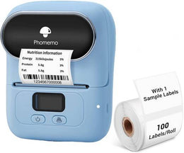 PHOMEMO M110 Portable Thermal Label Printer, Bluetooth Label Maker Machine, OCR Function, Barcode Printer For Clothing, Jewellery, Retail, Home, With 1 Roll 40x30mm Label, Blue | 196852155620