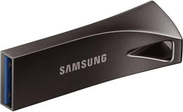 SAMSUNG 64GB BAR Plus USB 3.1 Flash Drive, Up to 300MB/s Transfer Speed, Premium Metal Design with Key Ring, Water, Shock, Magnet, Temp, X-ray Proof, For PC / Notebooks, Titan Gray | MUF-64BE4/APC