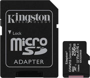 Kingston Canvas Select Plus 256GB MicroSD Card, Class 10, Max Read Speed 100 MB/s, Min Write Speed 30 MB/s, Records Full HD Video, With SD Adaptor, Temperature Proof, Black | SDCS2/256GB