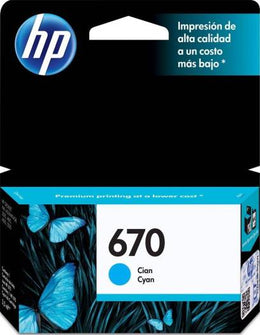 HP 670 Cyan Original Ink Advantage Cartridge | CZ114AL