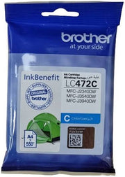 Brother LC472 Cyan Ink Cartridge 550 Page Yield, Compatible for MFC- J2340DW, MFC- J3540DW MFC- J3940DW, Cyan | LC472C