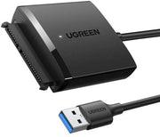 UGreen USB 3.0 to SATA Hard Drive Adapter, 5Gbps Data Transfer Rate, Support SSD/HDD Up to 12TB, Wide Compatibility, Black | 60561