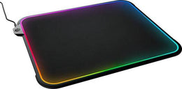 SteelSeries QCK PRISM Cloth 2-Zone Lightning, Micro-Woven Cloth RGB Gaming Mouse Pad – Medium (320 x 270 x 4 mm) – Black | 63825