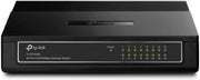 TP-Link 16 Port Switch: Plastic Case, 10/100Mbps, RJ45 Ports, Auto MDI/MDIX, IEEE 802.3x Flow Control, Green Tech, 3.2W Power, Black | TL-SF1016D
