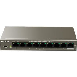 Tenda TEF1109P 9-Port Desktop Switch: 8-Port PoE, 250m Transmission, 63W Power, 1.8 Gbit/s Capacity, 1.25Mb Buffer | TEF1109P-8-63W