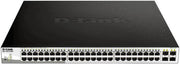 D-Link 52-Port Gigabit PoE Switch, 740W Budget, 4 SFP Ports, 48 PoE Ports, L2+ Routing, IPv6, Flow Control, Black | DGS-1210-52MPP