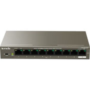 Tenda TEF1109P 9-Port Fast Unmanaged Switch With 8-Port PoE, 6kV Lightning Protection, VLAN Button, Transmission Distance Up to 250m, Large Packet Buffer, 102W High Power, 1.6 Gbps | TEF1109P-8-102W