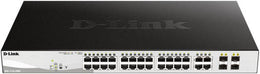 D-Link DGS-1210 28-Port Gigabit Smart Managed PoE Switch With 4 Gigabit GbE/SFP Combo Ports, L2+ Static Routing, 370W PoE Budget, Advanced L2 Switching & Security Features, Black | DGS-1210-28MP
