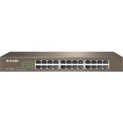 Tenda TEF1024D 24-Port 10/100 Unmanaged Switch, 200Mbps Duplex Bandwidth, 6000V Lightning Protection, Metal, 4.8Gbps Capacity, 2.5Mb Buffer | TEF1024D