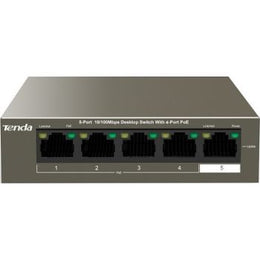 Tenda TEF1105P-4-38W 5-Port PoE Switch: 250m Transmission, Lightning Protection, 35W Power, 1Gbps Capacity, 448K Buffer | TEF1105P-4-38W
