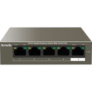 Tenda TEG1105P 5-Port PoE Gigabit Switch, 4 PoE Ports, 63W, Desktop/Wall-Mount, Fanless, Plug & Play | TEG1105P-4-63W