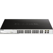 DLINK DGS-F1210-26PS-E 26-port Switch, 10/100/1000Base-T, Long Range 250m, PoE+, Smart Switch with 24 PoE Ports, 2 SFP Ports | DGS-F1210-26PS-E