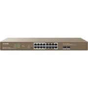 Tenda TEG1118P-16-250W 16GE+2SFP Ethernet Switch With 16-Port PoE, 36bps Switch Capacity, 100-240V AC 50/60Hz Input Voltage, 6KV Lightning Protection, 250W Power Supply | TEG1118P-16-250W