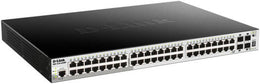 D-Link DGS-1510 48 Port Gigabit Smart Managed Switch, 4x 10G SFP+ Ports, 370W PoE Budget, Static Routing and MSTP, Physical Stacking Up To 6 Devices, Auto Surveillance VLAN, Black | DGS-1510-52XMP