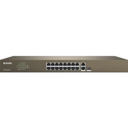 Tenda TEF1218P 16-Port 10/100M + 2-Port Gigabit + 2 SFP Combo PoE Web Smart Switch, 6KV Lightning Protection, 250W Power Supply, 7.2 Gbps Capacity, 1.25Mb Buffer | TEF1218P-16-250W
