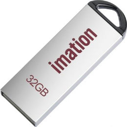 Imation 32GB Alfa Metal Flash Drive, USB 2.0, Plug In, Compact and Capless Design, Silver | 77000002016
