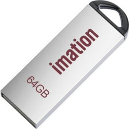 Imation 64GB Alfa Metal Flash Drive, USB 2.0, Plug In, Compact and Capless Design, Silver | 77000002017