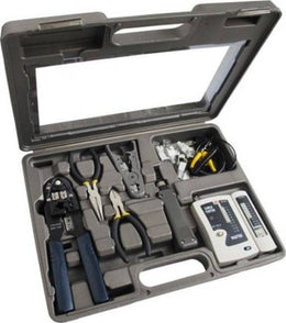 S-TEK 18 Pieces Networking Tool Kit, Anti-Static/Anti Shock Wrist Band, UTP/STP Strips & Cuts Tool, 4 1/2″ Side Cutter, 5” Long Nose Pliers, RJ45 Modular Crimping Tool | 773332