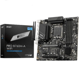 MSI Pro B760M-A Wifi Intel mATX Motherboard, LGA 1700 Socket, DDR5 Support, Wifi 6E / Bluetooth 5.3, B760 Chipset, 2.5 LAN, PCIe 4.0, HDMI | 911-7D99-007