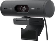 Logitech Brio 505 FHD Webcam, 30fps Frame Rate, Integrated Privacy Shutter, Dual Noise Reducing Mics, 4x Digital Zoom, USB-C, Works w/ Windows / macOS / or Chrome OS, Graphite | 960-001459