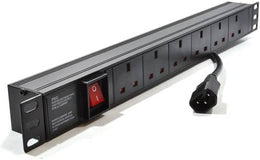 Generic C14 To 6 Way Power Distribution Unit, Heavy Duty, For Data Center / Telecom / Broadcast and HVAC Applications, 1.8 Meter Cable Length, Black | AMT6WC14PD