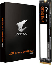 GIGABYTE AORUS Gen4 5000E PCI-E 4.0 NVMe 1.4 500GB Internal SSD, Up to 5000 MB/s Sequential Read & Up to 3800 MB/s Sequential Write Speeds, 3D TLC NAND Flash, Black | AG450E500G-G