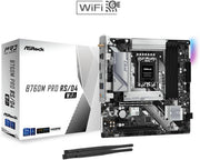 ASRock B760M Pro RS/D4 WiFi LGA1700 Micro ATX Motherboard, Intel B760 Chipset, 4x DDR4 DIMM Slots, 128GB Max Support, 2.5 Gigabit LAN, Wi-Fi 6E, 2 PCIe 4.0 x16, 7+1+1 Power Phase | 90-MXBKZ0-A0UAYZ