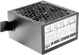 AeroCool Aero Bronze 750W Non Modular Power Supply, Up to 90%+ Efficiency with 80Plus Bronze 230V Certified, 105°c Japanese Main Capacitors, 120mm High-pressure Fan with Speed Control,
