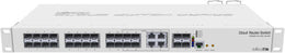 Mikrotik Cloud Router Switch, IEEE 802.1Q VLAN, 128 Gbps Switching Capacity, 95.2 Mpps Forwarding Rate, 20 SFP Ports, 4 SFP+ Ports, 1U Rackmount, RouterOS L5 or SwitchOS, White | CRS328-4C-20S-4S+RM