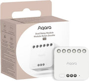 Aqara Dual Relay Module T2 with Matter,Requires Aqara Zigbee 3.0 Hub,Dry Contact Mode for Garage Doors and Boilers, Roller Shade Switch & Light Switch,Supports Homekit and Alexa