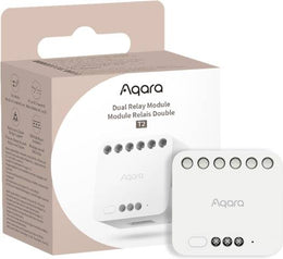 Aqara Dual Relay Module T2 with Matter,Requires Aqara Zigbee 3.0 Hub,Dry Contact Mode for Garage Doors and Boilers, Roller Shade Switch & Light Switch,Supports Homekit and Alexa