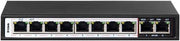 D-Link 10 Port Long Range PoE + Surveillance Switch, 250m Transmission Distance, 10 Port 10/100 Mbps, 6kV Light Protection, 96 Watts PoE Budget, Flow Control, Black | DES-F1010P-E