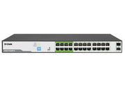 D-Link 250M 24-Port 1000Mbps PoE Switch, With 2 SFP Ports, IEEE 802.3af/at POE, 250W Total Power Budget, Plug and Play Installation | DGS-F1026P-E
