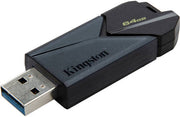 Kingston DataTraveler Exodia Onyx USB Flash Drive, 64GB Storage Capacity, USB 3.2 Gen 1 Compliant, Moving Cap Design, Integrated Key Loop, Black | DTXON/64GB