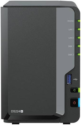 Synology DiskStation DS224+ 2-Bay NAS Enclosure, Intel Celeron J4125 4-core 2.0 Base, 2GB RAM, 3.5