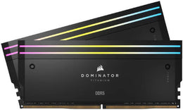 Corsair Dominator Titanium 64GB ( 2x 32GB ) DDR5 RGB Desktop Memory Kit, 6400MT/s Memory Speed, CL32 CAS Latency, 1.40V Tested Voltage, 288 Pin, XMP 3.0, Black | CMP64GX5M2B6400C32