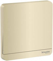 Schneider Electric Avatar-On Switch Metal Gold Hairline 16AX 250V, IP20, Intermediate Switch, Slim Rocker, Sure Click Technology, Wine Gold | E8331M-WG