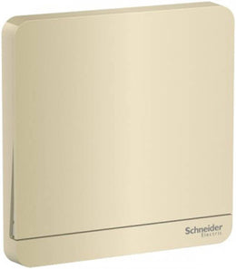 Schneider Electric Avatar-On Switch Metal Gold Hairline 16AX 250V, IP20, Intermediate Switch, Slim Rocker, Sure Click Technology, Wine Gold | E8331M-WG